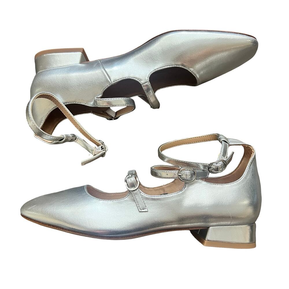 WILD FABLE Liia Multi-Strap Mary Jane Heels Silver - Picture 4 of 5